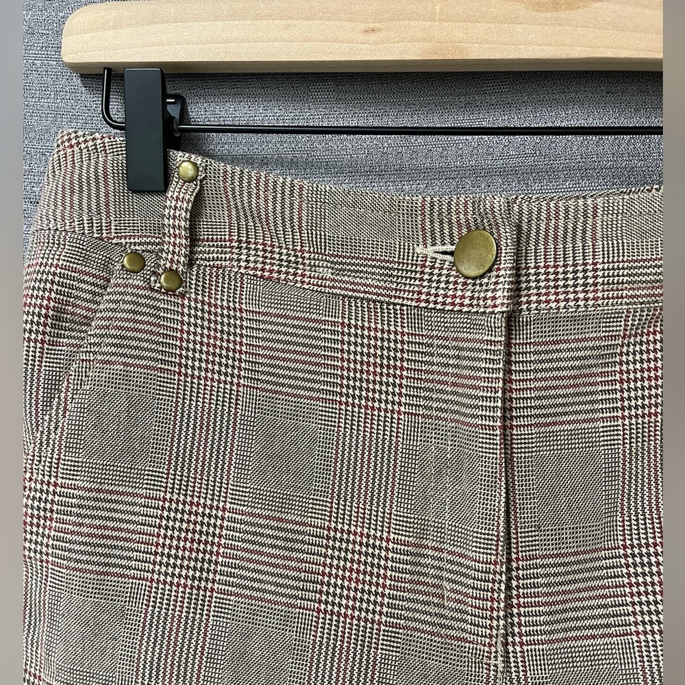 Vintage Talbots High Rise Straight Leg Plaid Cotton Trouser Pants in size 8